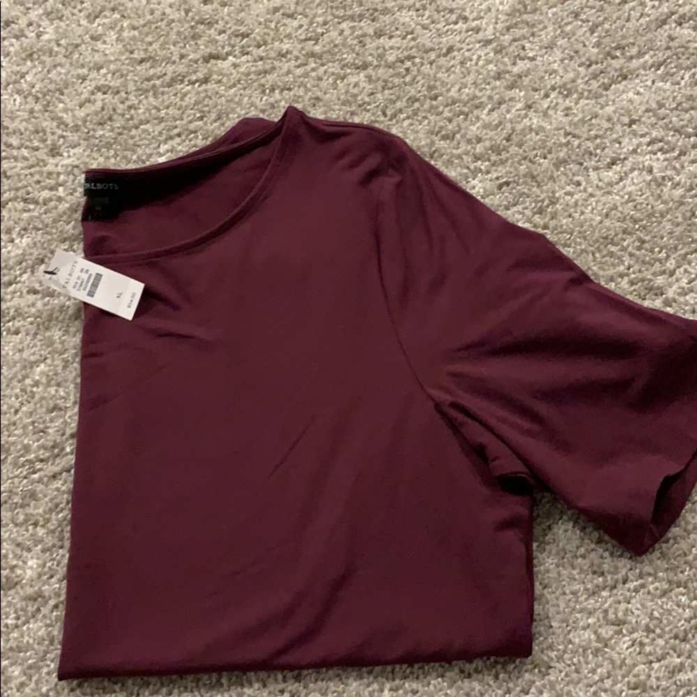 Talbots tee, stretchy wine color